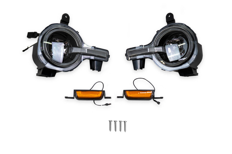 DV8 Offroad 2021-2025 Ford Bronco Black Headlights thumbnail 2