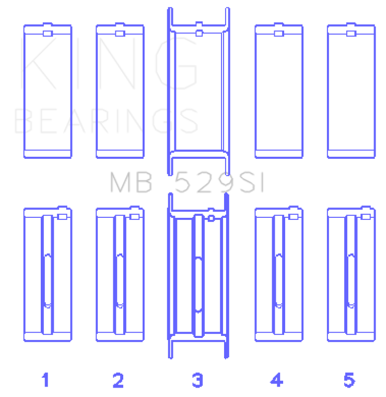 King Engine Bearings Ford V8 221 Main Bearing Set thumbnail 4