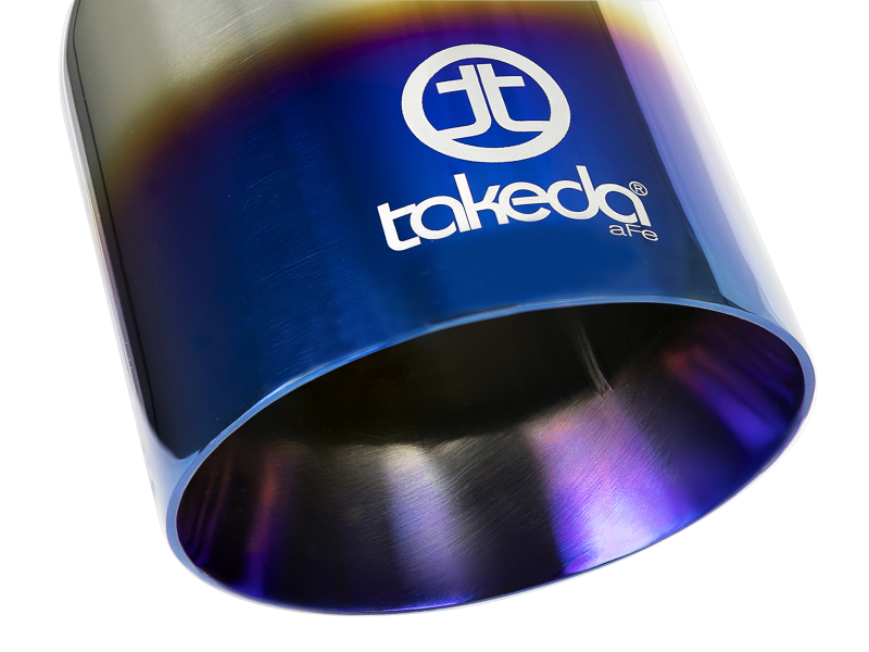 aFe Takeda 304 Stainless Steel Clamp-On Exhaust Tip 2.5in Inlet / 4in Outlet - Blue Flame thumbnail 7