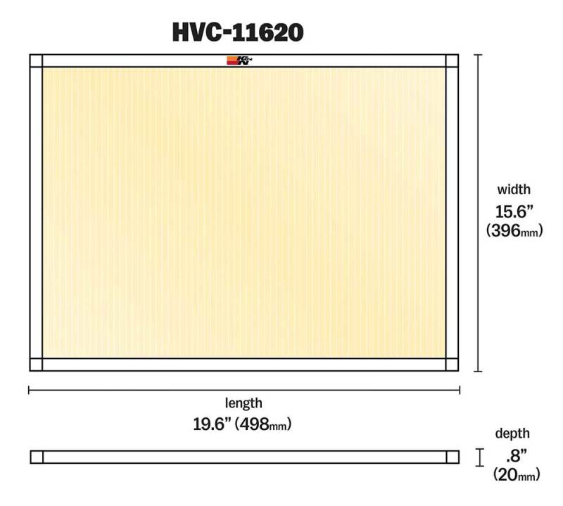 K&N HVAC Filter - 16 x 20 x 1 thumbnail 5