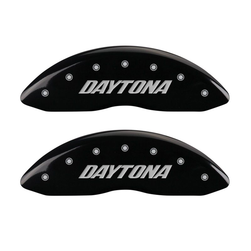 MGP 4 Caliper Covers Engraved Front & Rear Daytona Black finish silver ch thumbnail 4