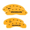 MGP 4 Caliper Covers Engraved Front & Rear WRANGLER Yellow finish black ch thumbnail 8