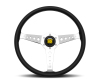 Momo California Steering Wheel 360 mm - Black Leather/White Stitch/Polished Spokes thumbnail 3