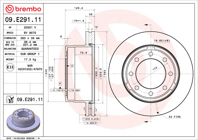 BRE UV Coated OE Equiv Rotors