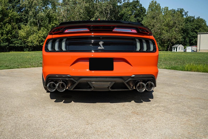 Corsa 20-22 Ford Mustang GT500 3.0in Dual Rear Exit Catback w/ Twin 5.0in Pol. Straight Cut Pro Tip thumbnail 2