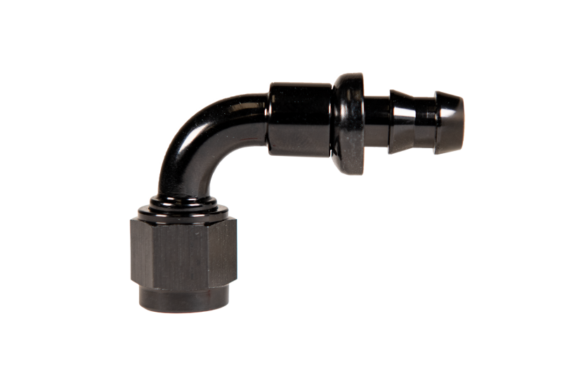 -6 90deg to Hose Barb - Black