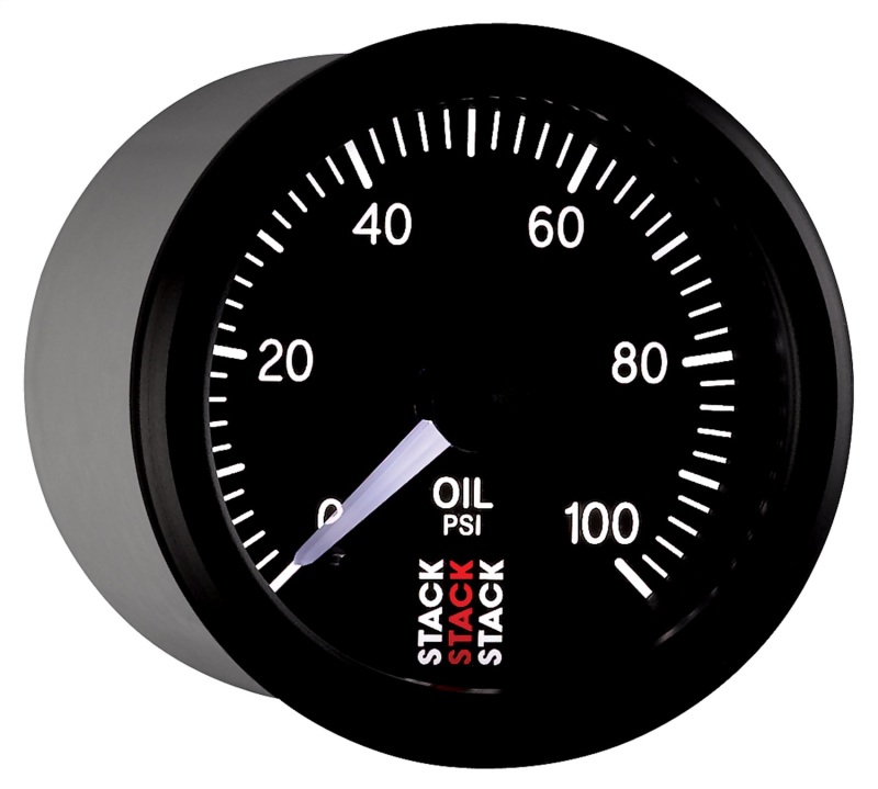 Autometer Stack 52mm 0-100 PSI 1/8in NPTF Male Pro Stepper Motor Oil Pressure Gauge - Black thumbnail 6