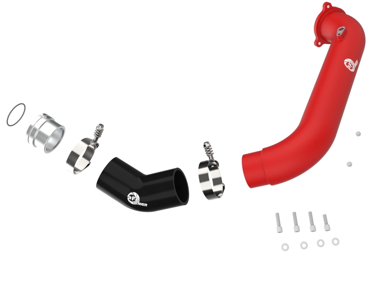 aFe BladeRunner Red 2-3/4in Aluminum Charge Pipe 2021 Toyota Supra GR (A90) I4-2.0L (t) B48 thumbnail 9