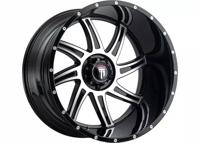 American Truxx AT162 Vortex 22x12 / 6x135 BP / -44mm Offset / 87.1mm Hub Gloss Black Machined Wheel