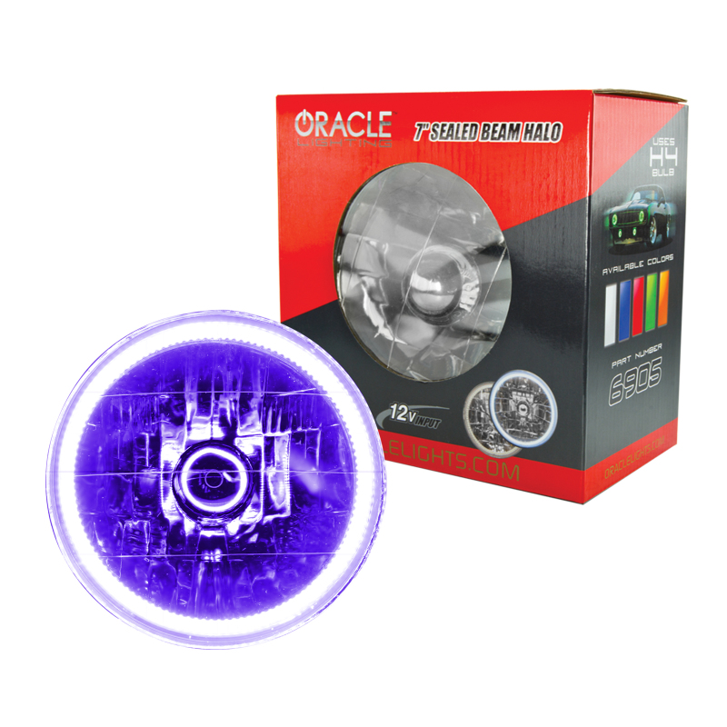 Oracle Pre-Installed Lights 7 IN. Sealed Beam - UV/Purple Halo thumbnail 2