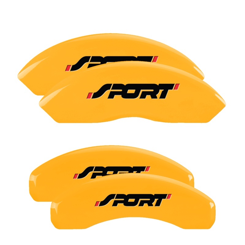 MGP 4 Caliper Covers Engraved Front & Rear Edge Yellow finish black ch thumbnail 7