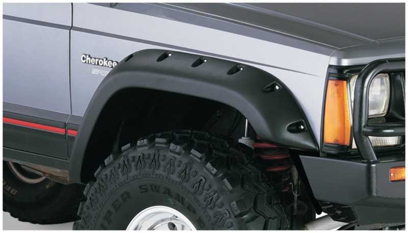 84-01 Jeep Cherokee Cutout Style Flares 4pc Fits 4-Door Sport Utility Only - Black - Image 3