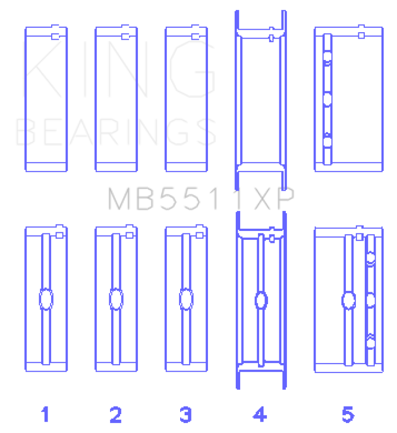 King Engine Bearings General Motors 326 / 350 / 389 / 400 3 Inch Main Bearing Set thumbnail 2
