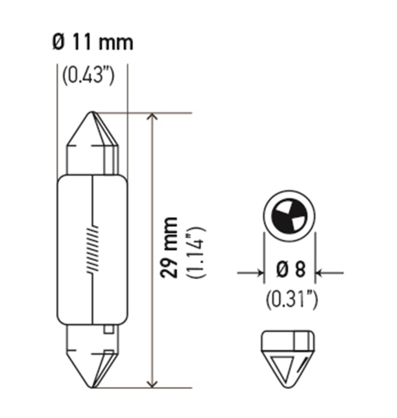 Hella Bulb 6430 24V 3W SV7-8 T2.5 8x29mm thumbnail 3