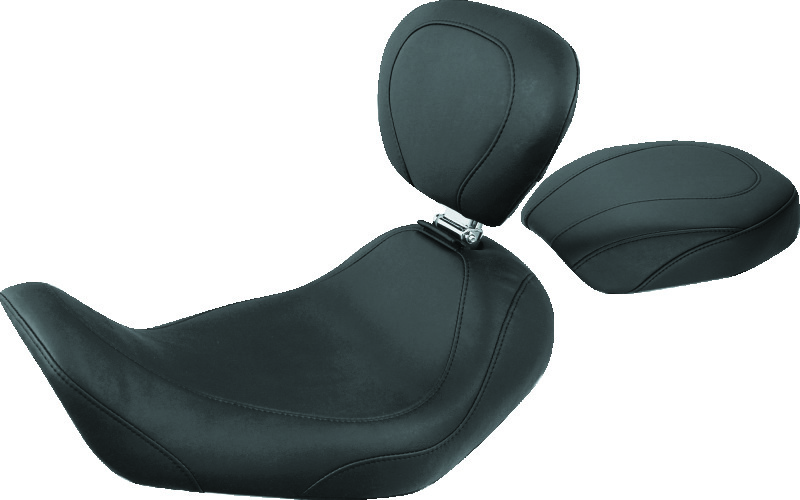 Mustang 06-17 Harley Dyna Wide Tripper Solo Seat w/Driver Backrest - Black