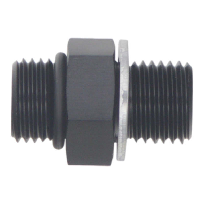 DeatschWerks 6AN ORB Male to M14 X 1.5 Metric Male (Incl O-Ring and Washer) - Anodized Matte Black thumbnail 2