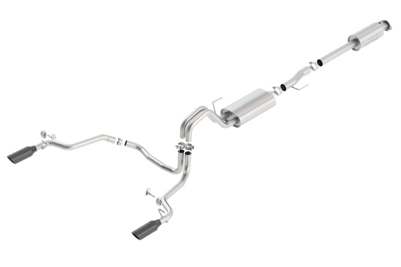 Borla 15-17 Ford F-150 2.7L/ 3.5L EcoBoost/ 5.0L V8 Rear Exit S-Type Catback Exhaust Black Chrome thumbnail 3