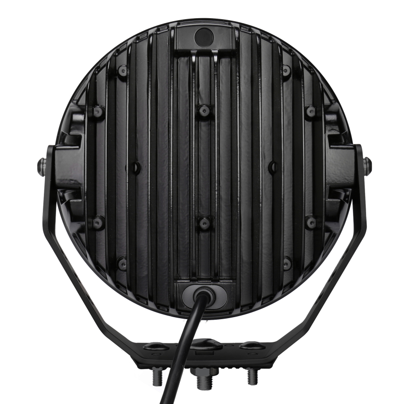 Go Rhino Xplor Blackout Series Round LED Sgl Driving Kit w/DRL (Surface/Thread Stud Mnt) 9in. - Blk thumbnail 8