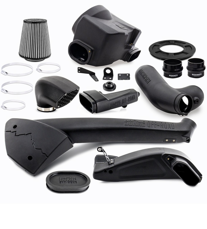 Borne Off-Road Snorkel and Performance Air Intake Packages MMB-F35T-17DW Intake, Snorkle Kit, Ford F-150 Raptor, 3.5L EcoBoost, Dry Washable Filter, Sold as a Kit