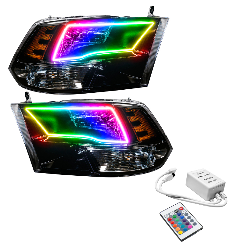 Oracle 09-17 RAM 1500 Quad Pre-Assembled Headlights Blk Housing - w/ Simple Controller thumbnail 2
