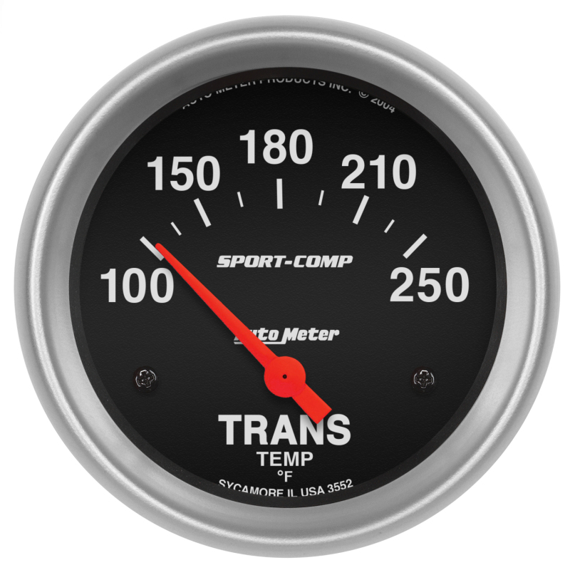 Autometer Sport-Comp 2-5/8in 100-250 Degrees (F) Electric Transmission Temp Gauge thumbnail 2