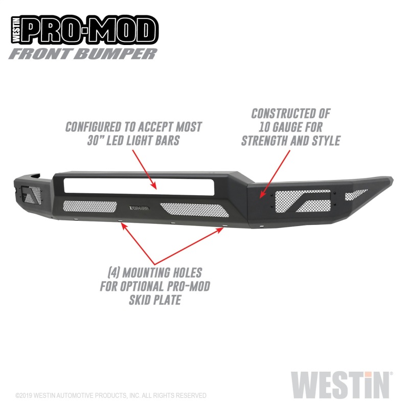 Westin 14-21 Toyota Tundra Pro-Mod Front Bumper - Tex. Blk thumbnail 8
