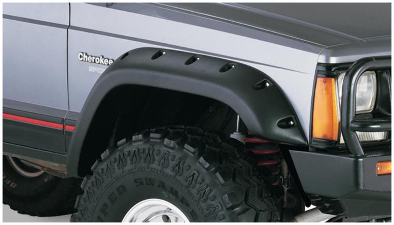 84-01 Jeep Cherokee Cutout Style Flares 2pc Fits 4-Door Sport Utility Only - Black