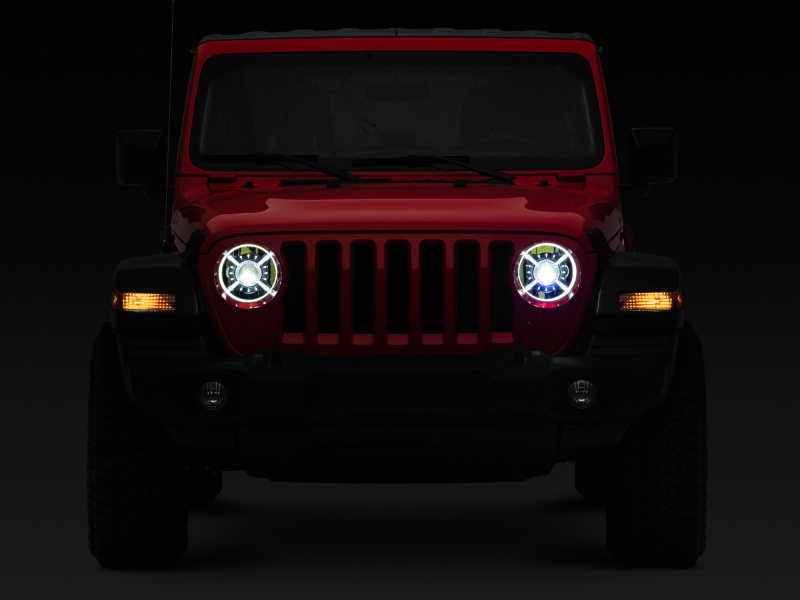 Raxiom 18-22 Jeep Wrangler JL/ JT 9-Inch LED Headlights w/ DRL and Halo- Black Housing (Clear Lens) thumbnail 9