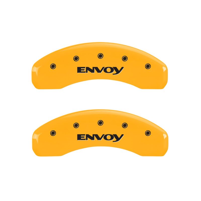 MGP 4 Caliper Covers Engraved Front & Rear Envoy Yellow Finish Black Char 2005 GMC Envoy XL thumbnail 9