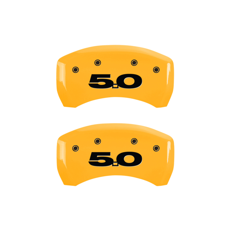 MGP Rear set 2 Caliper Covers Engraved Rear 50 Yellow finish black ch thumbnail 5