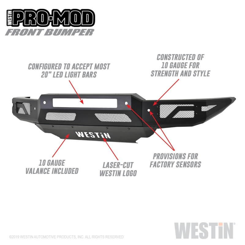 Westin 19-21 Ford Ranger Pro-Mod Front Bumper - Tex. Blk thumbnail 7