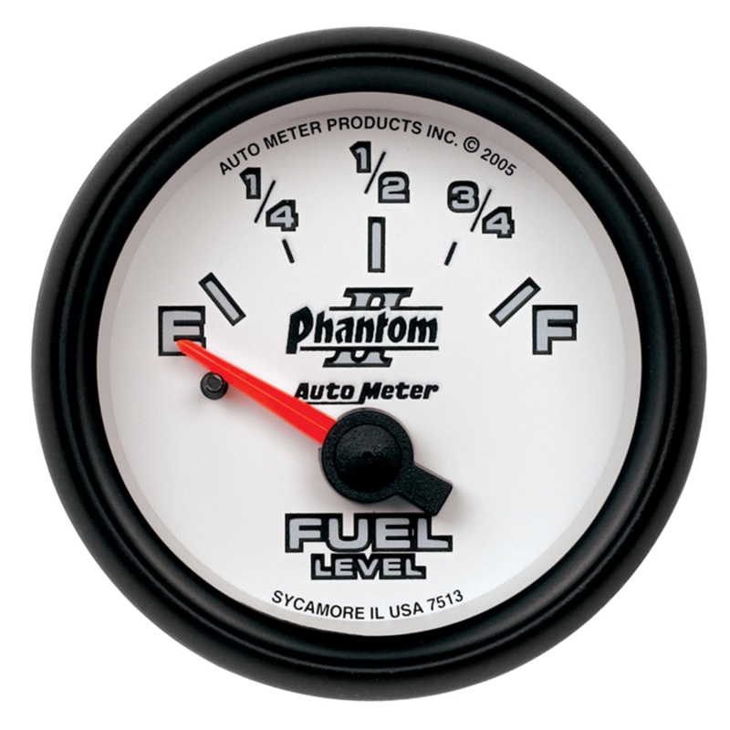 Autometer Phantom 2-1/16in 0-90 OHM Fuel Level Gauge thumbnail 4