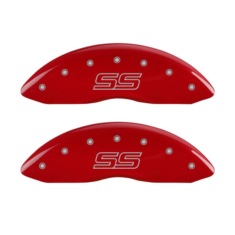MGP 4 Caliper Covers Engraved Front & Rear Trailblazer style/SS Red finish silver ch thumbnail 2