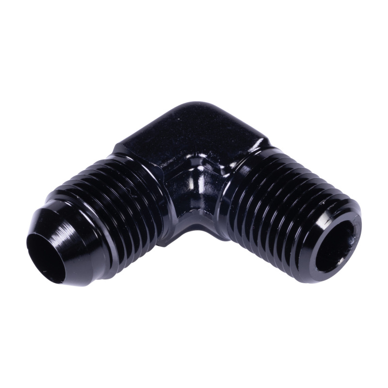Russell Performance -6 AN to 1/4in NPT 90 Degree Flare to Pipe Adapter (Black) thumbnail 3