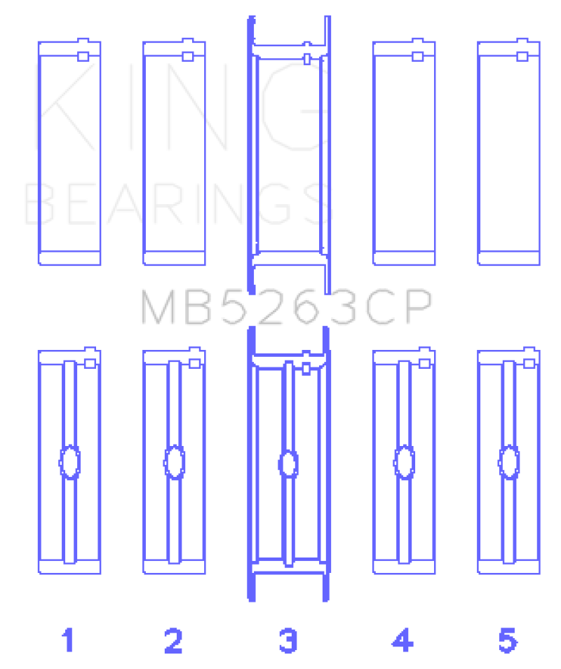 King Engine Bearings Ford Eng 445 T/Dies Crankshaft Main Bearing Set (Set of 5) thumbnail 2