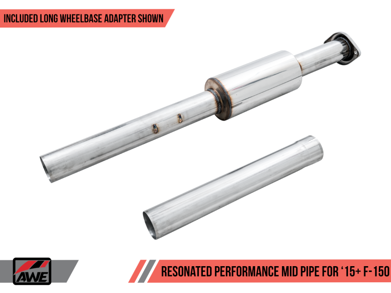 AWE Tuning 2015+ Ford F-150 Resonated Performance Mid Pipe thumbnail 5