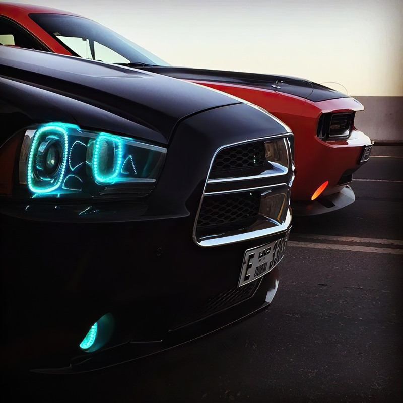 Oracle 11-14 Dodge Charger Dynamic Headlight Halo Kit - ColorSHIFT - Dynamic thumbnail 9