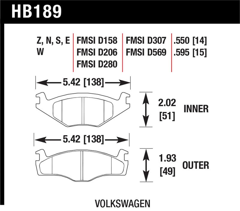 HAWK Blue 9012 Brake Pad Sets