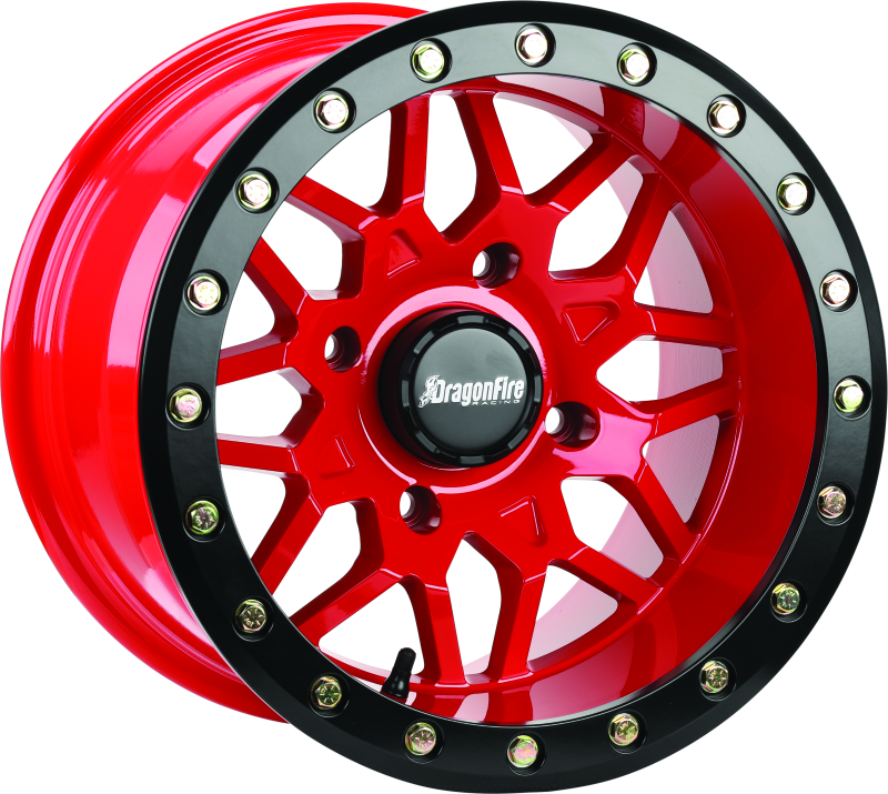 DragonFire Racing Typhon Wheel 15X10 4/156 5+5 +0 Machined Red thumbnail 3