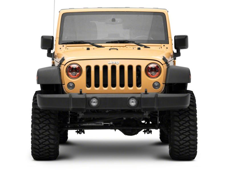 Raxiom 07-18 Jeep Wrangler JK 7-In LED Headlights- Red Housing- Clear Lens thumbnail 3