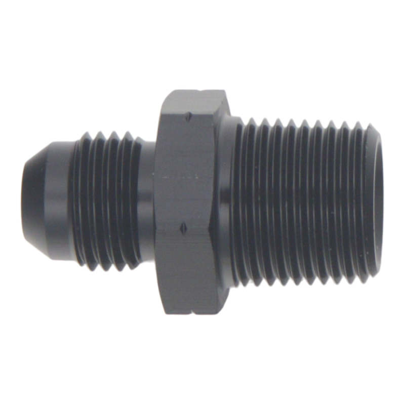 DeatschWerks 6AN Male Flare to 3/8in Male NPT Adapter - Anodized Matte Black thumbnail 2