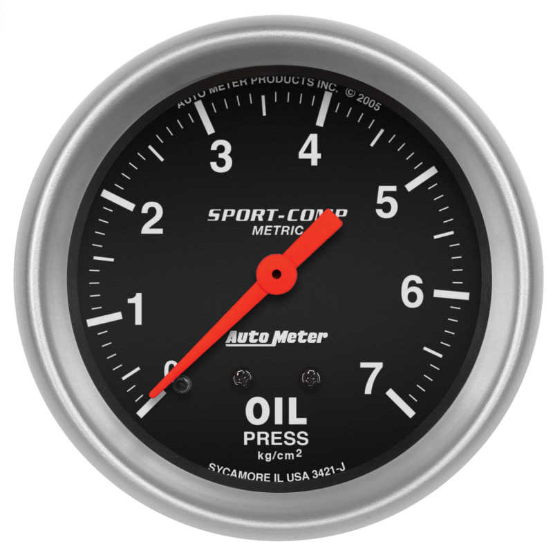 Autometer Sport-Comp 2 5/8in 7.0kg/cm2 Mechanical Oil Pressure Gauge thumbnail 2
