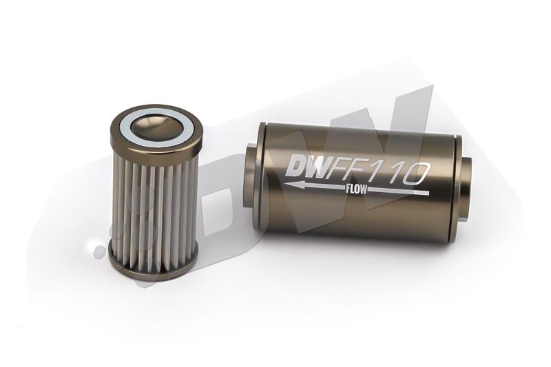 DeatschWerks Stainless Steel 10AN 100 Micron Universal Inline Fuel Filter Housing Kit (110mm) thumbnail 2