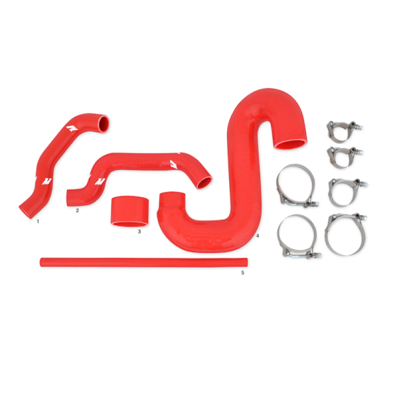 Mishimoto MMTMIC-WRX-01BKRD Top-Mount Intercooler Kit, Black w/ Red Pipes, fits Subaru WRX/STI 2002-2007