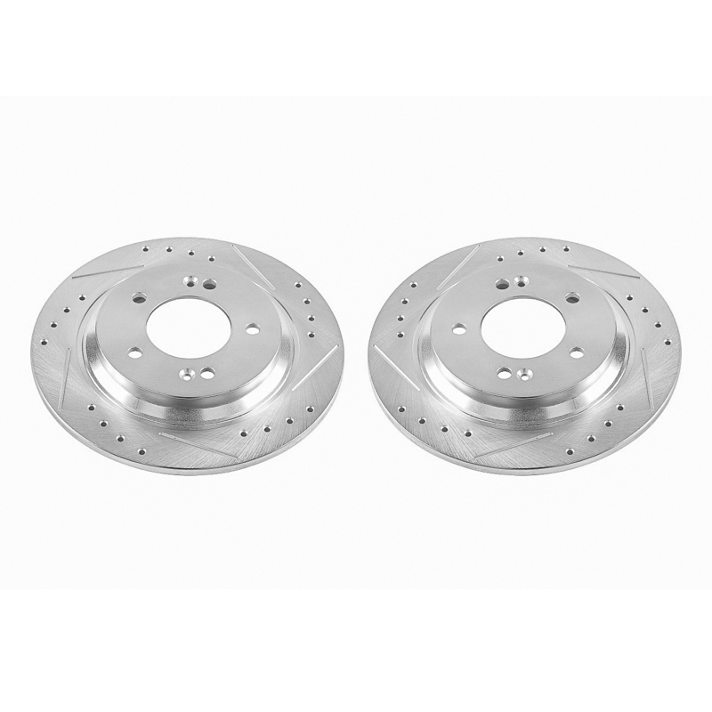 Power Stop 2017 Hyundai Azera Rear Evolution Drilled & Slotted Rotors - Pair