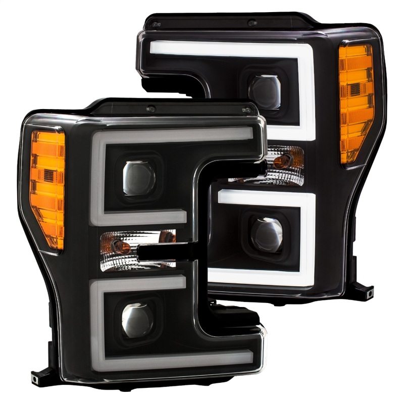 ANZO LED Headlights 17-18 Ford F-250 Super Duty Plank-Style L.E.D. Headlight Black (Pair) thumbnail 8