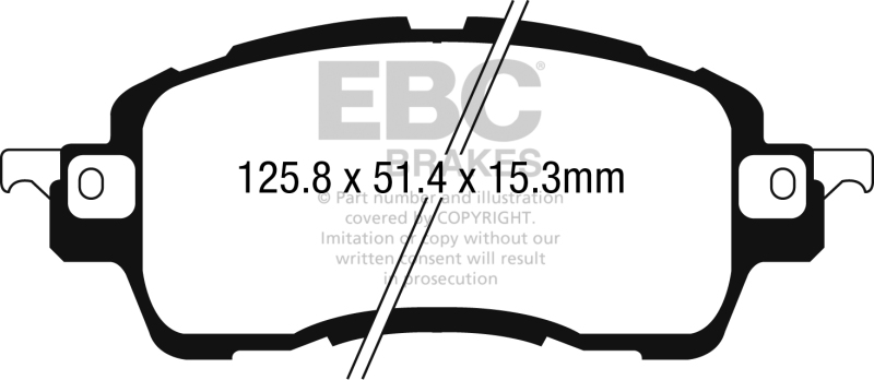 EBC 2016 Scion iA 1.5L Ultimax2 Front Brake Pads thumbnail 4