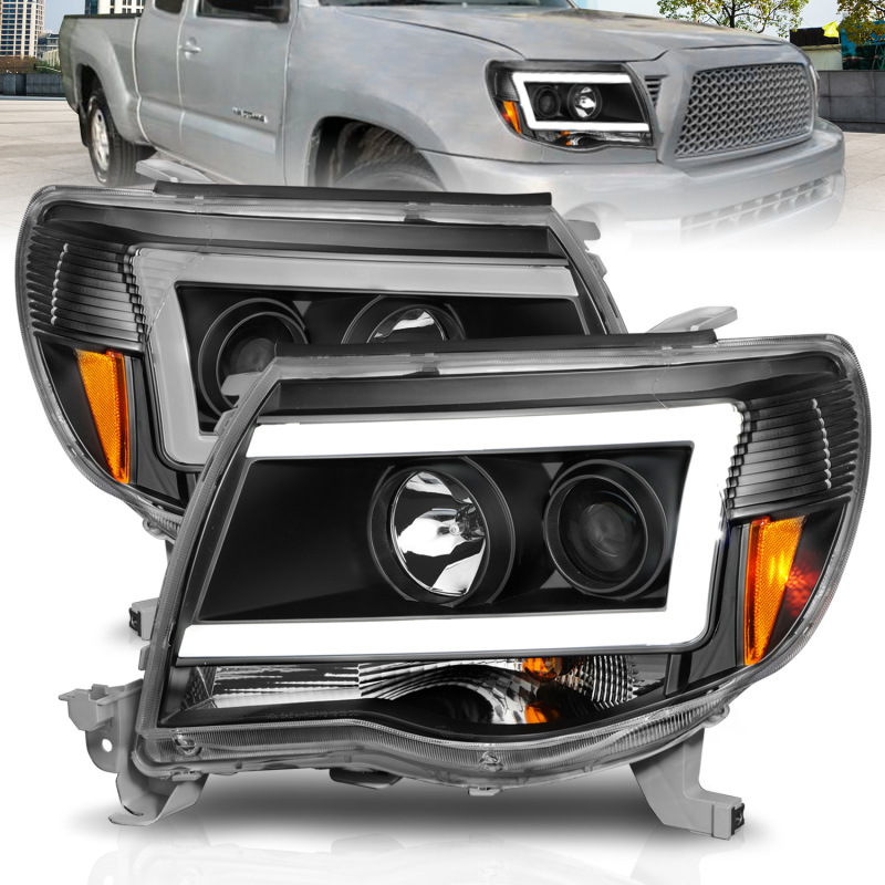 ANZO 05-09 Toyota Tacoma Projector Light Bar Style Headlights w/ C Light Bar thumbnail 6