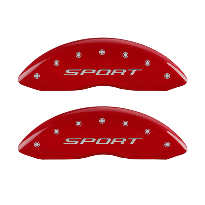 MGP 4 Caliper Covers Engraved front & Rear 2015/Sport Red finish silver ch thumbnail 5