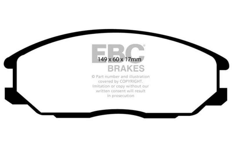 EBC 00-01 Hyundai XG 300 3.0 Redstuff Front Brake Pads thumbnail 3